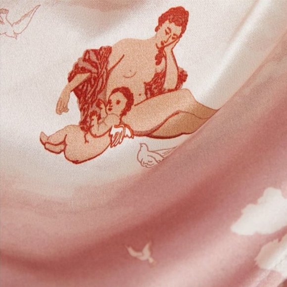 NWT Reformation Livie 100% Silk Satin Long Sleeve Mini Dress in Nirvana Pink 10 - Picture 3 of 14